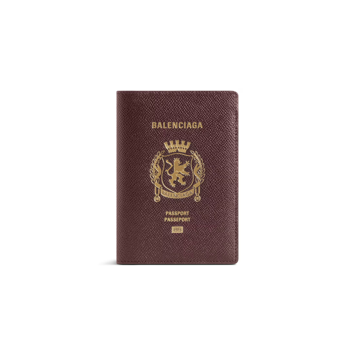 Balenciaga Mens Brown Leather Passport Holder