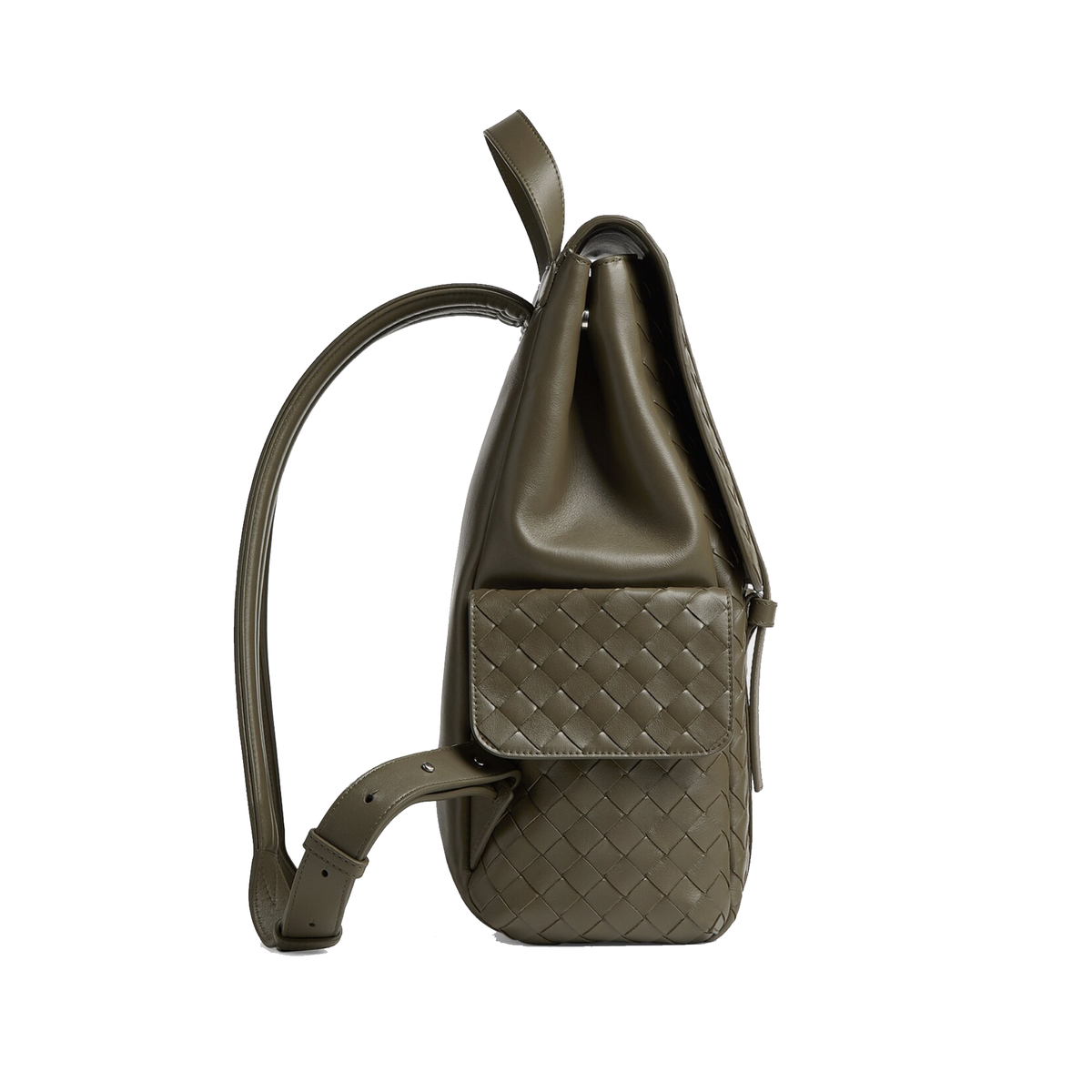 Bottega Veneta Intrecciato Back to School Backpack crafted in green woven leathe — view 2