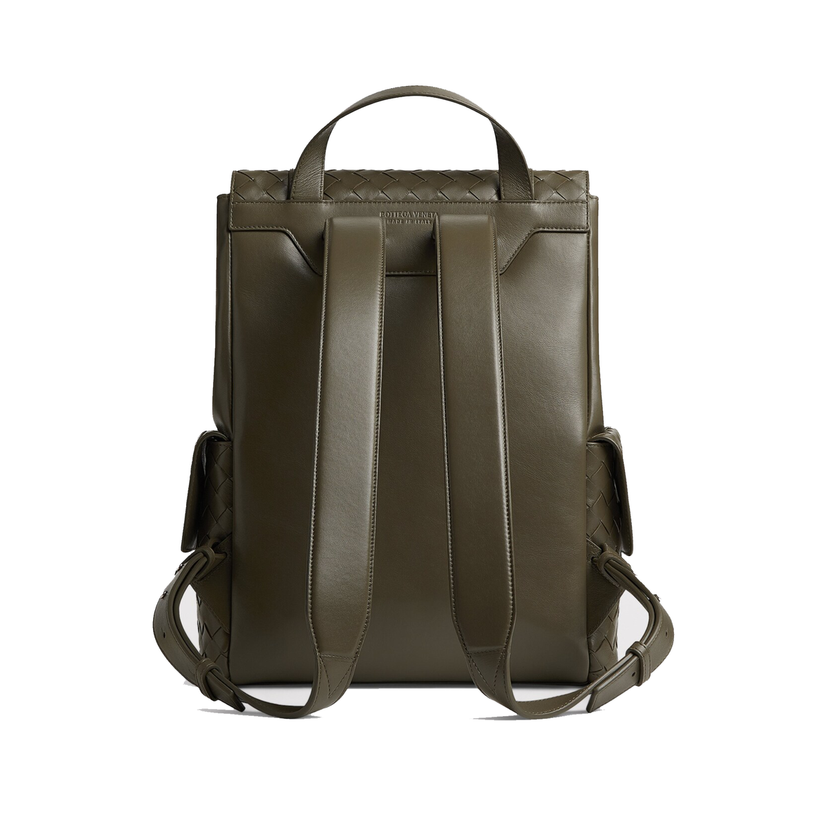 Bottega Veneta Intrecciato Back to School Backpack crafted in green woven leathe — view 4