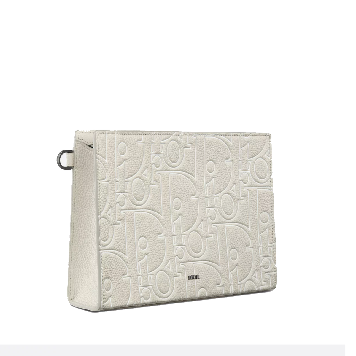 beige Dior Gravity Outline leather A5 triangle pouch