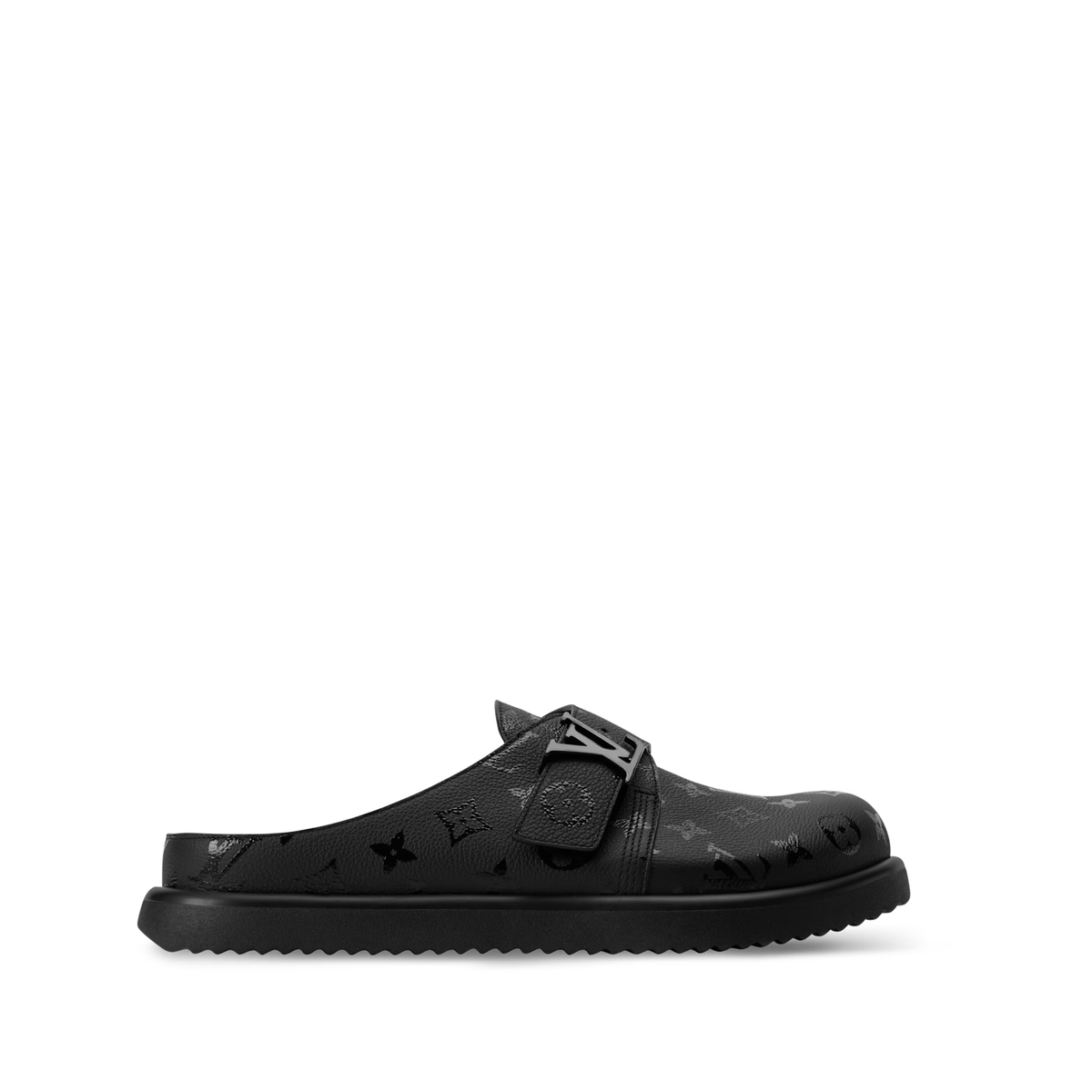 Louis Vuitton Easy Mules in black monogram grained calf leather