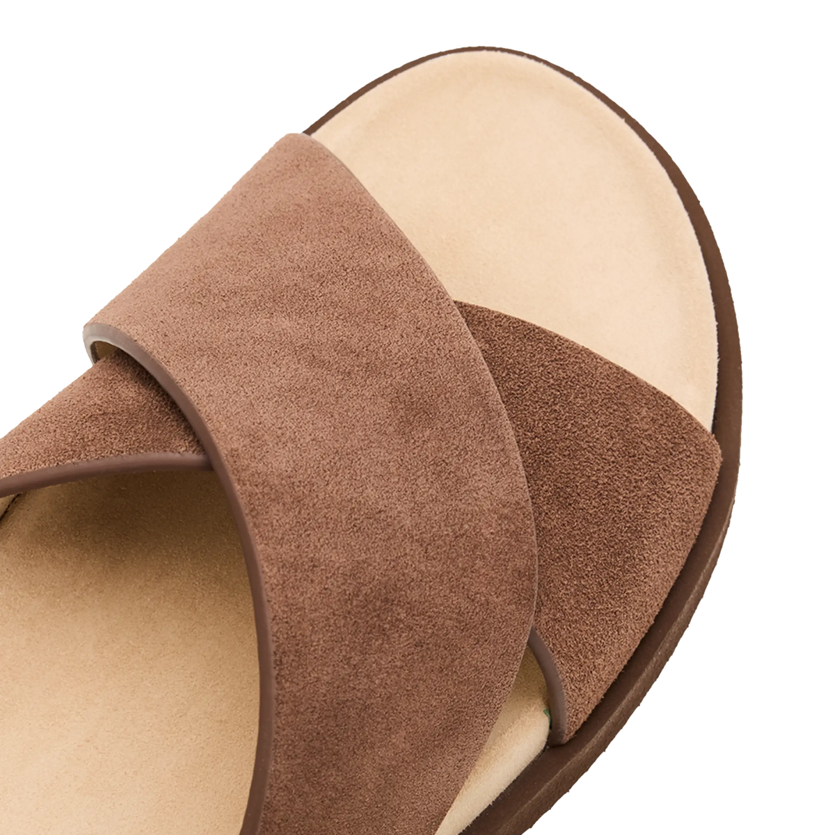 Brunello Cucinelli crossover strap suede sandals in Brown