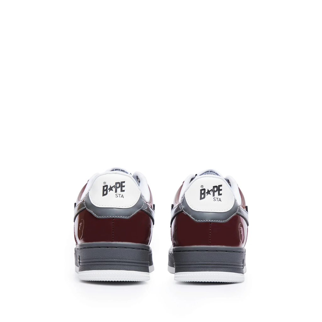 A Bathing Ape Bape Sta 2 M1 sneakers in the burgundy and grey