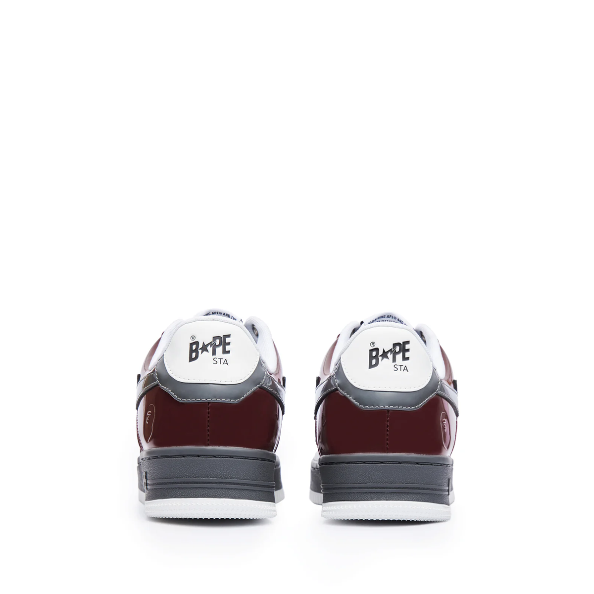 A Bathing Ape Bape Sta 2 M1 sneakers in the burgundy and grey