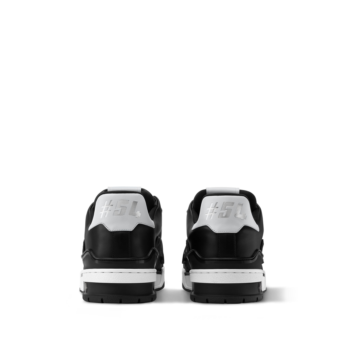 Louis Vuitton LV Trainer is a luxury sneaker featuring a black grey and white