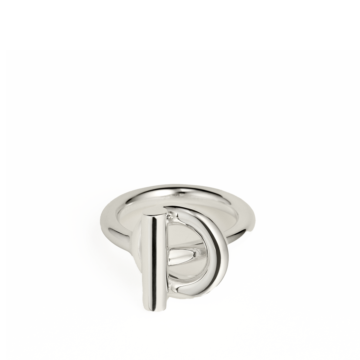 Hermès chappe ring beautifully crafted in polished sterling silver — view 1
