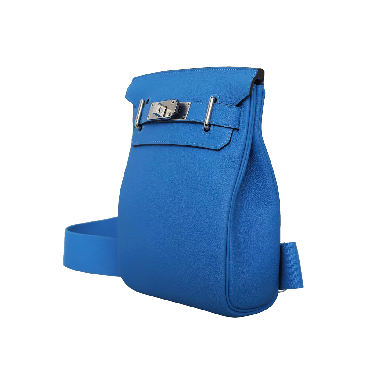 Herms Hac a Dos PM bag in blue Togo leather