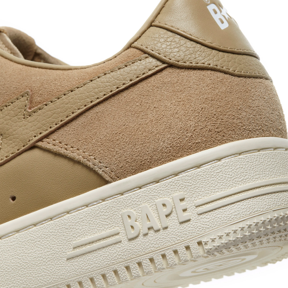 A Bathing Ape Bape Sta Low Suede Heel Beige