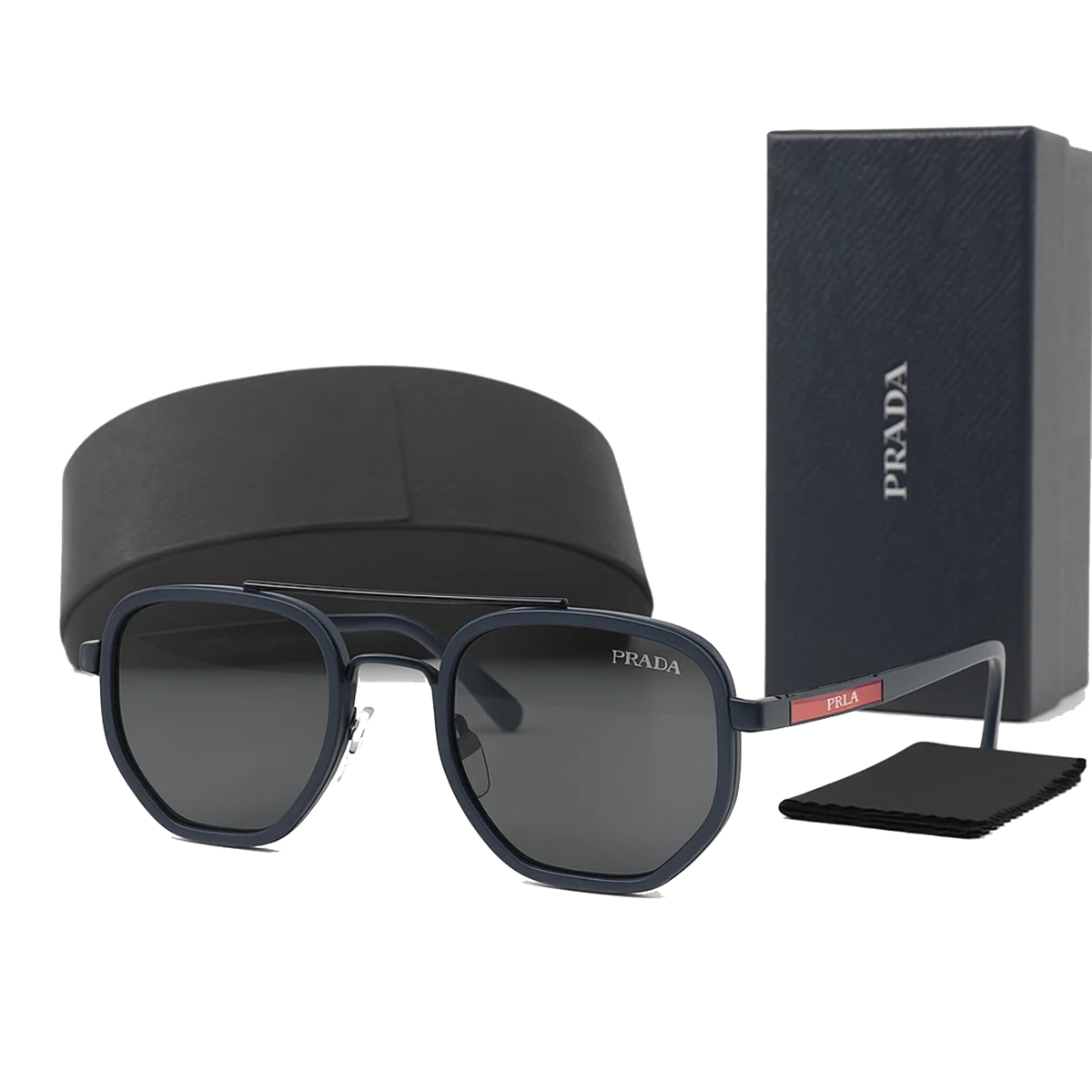 Prada Linea Rossa sunglasses featuring a bold navy blue — view 2