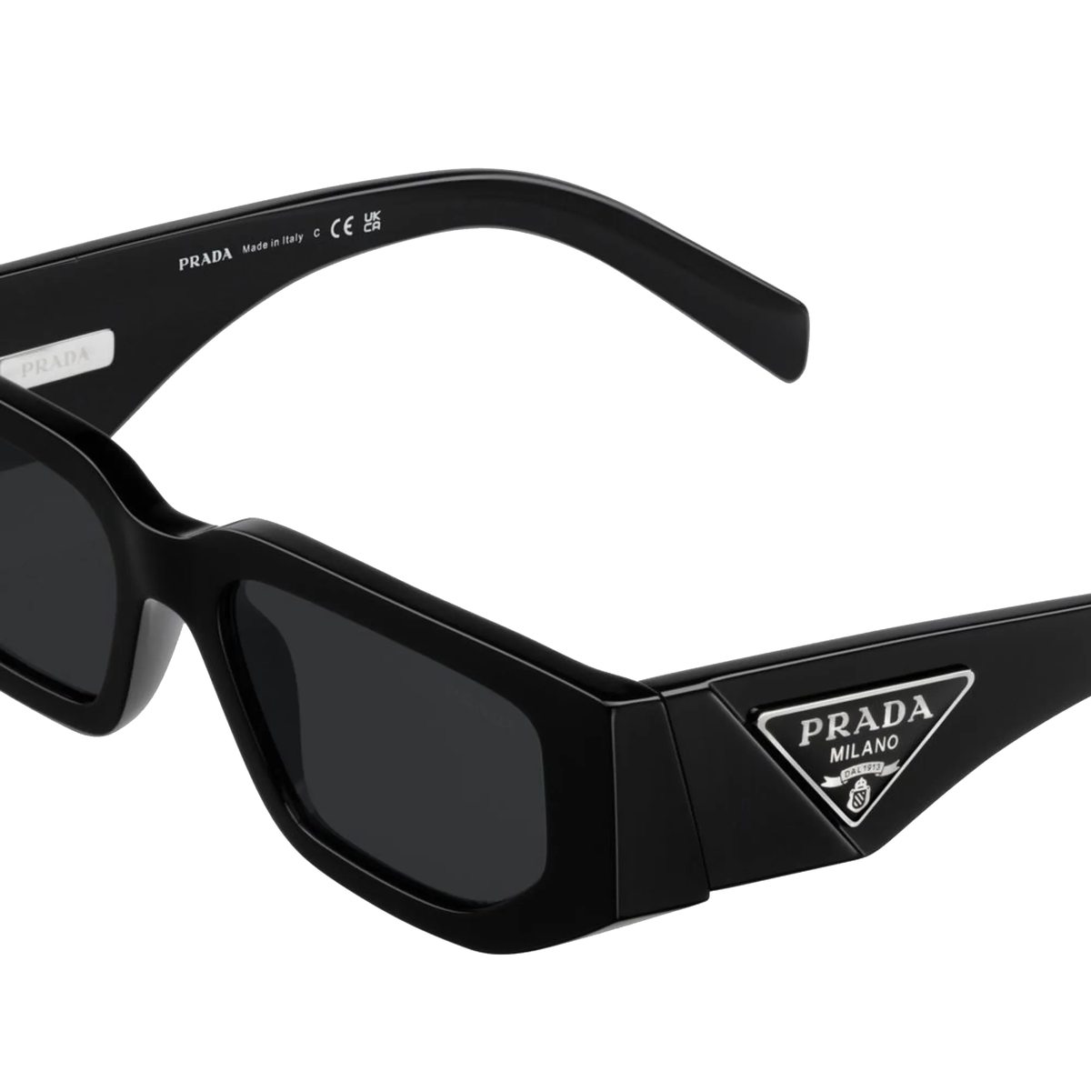 black Prada Symbole rectangle frame sunglasses — view 3