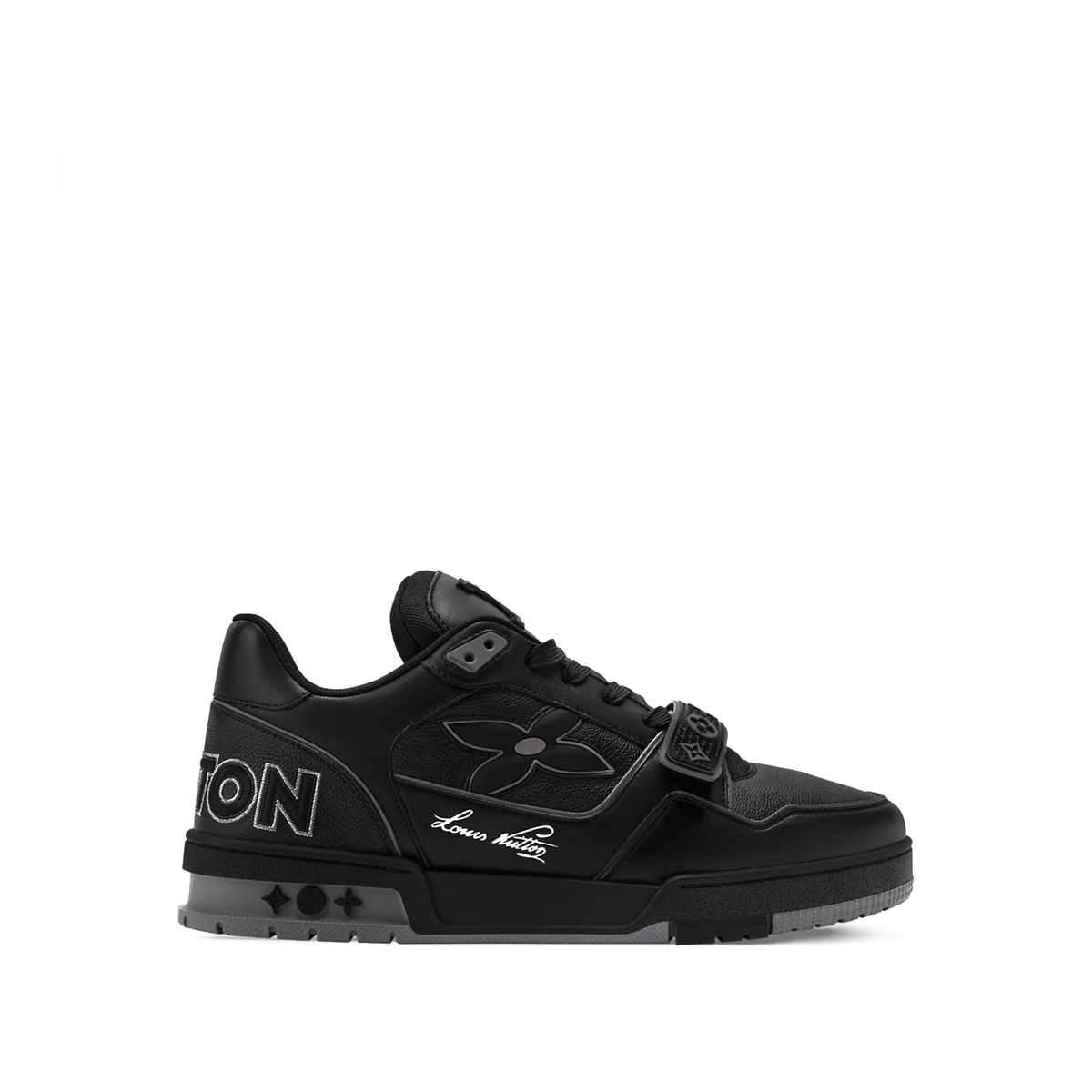 Louis Vuitton LV Trainer in Black with Croc embossed Denim