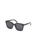 Tom Ford square frame sunglasses in shiny black with grey tinted lenses — view 1