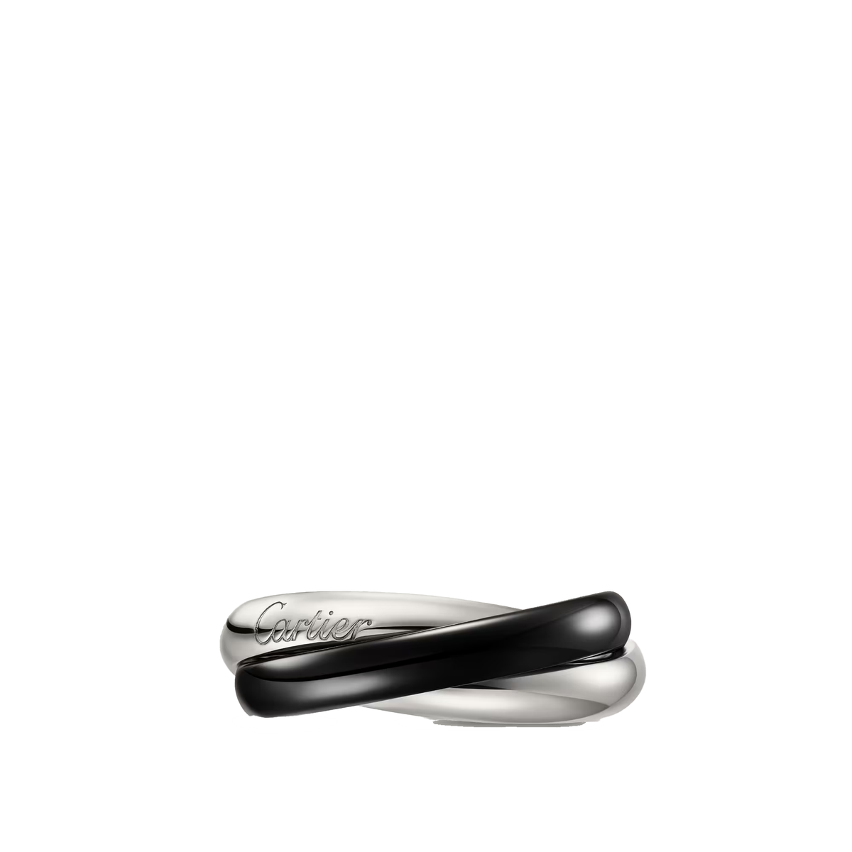 Cartier Trinity ring is a classic model featuring black ceramic