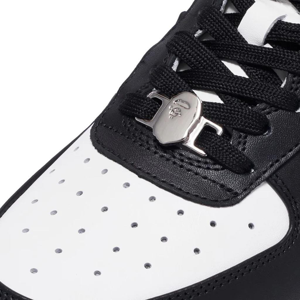 A Bathing Ape Bape Sta OS sneaker in a black and white colorway