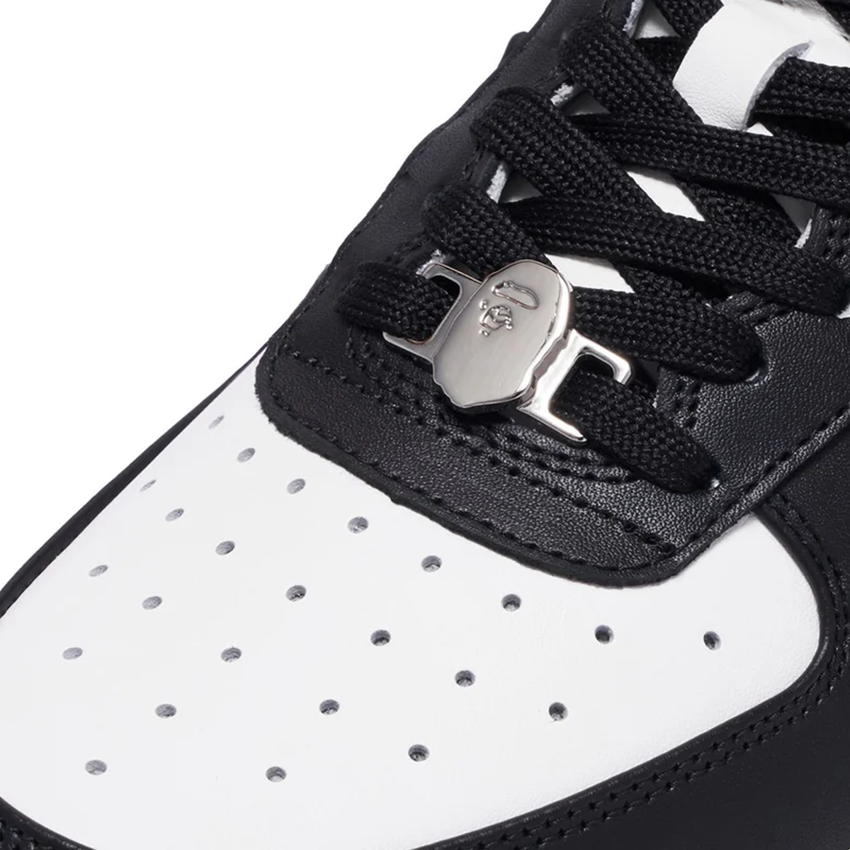 A Bathing Ape Bape Sta OS sneaker in a black and white colorway
