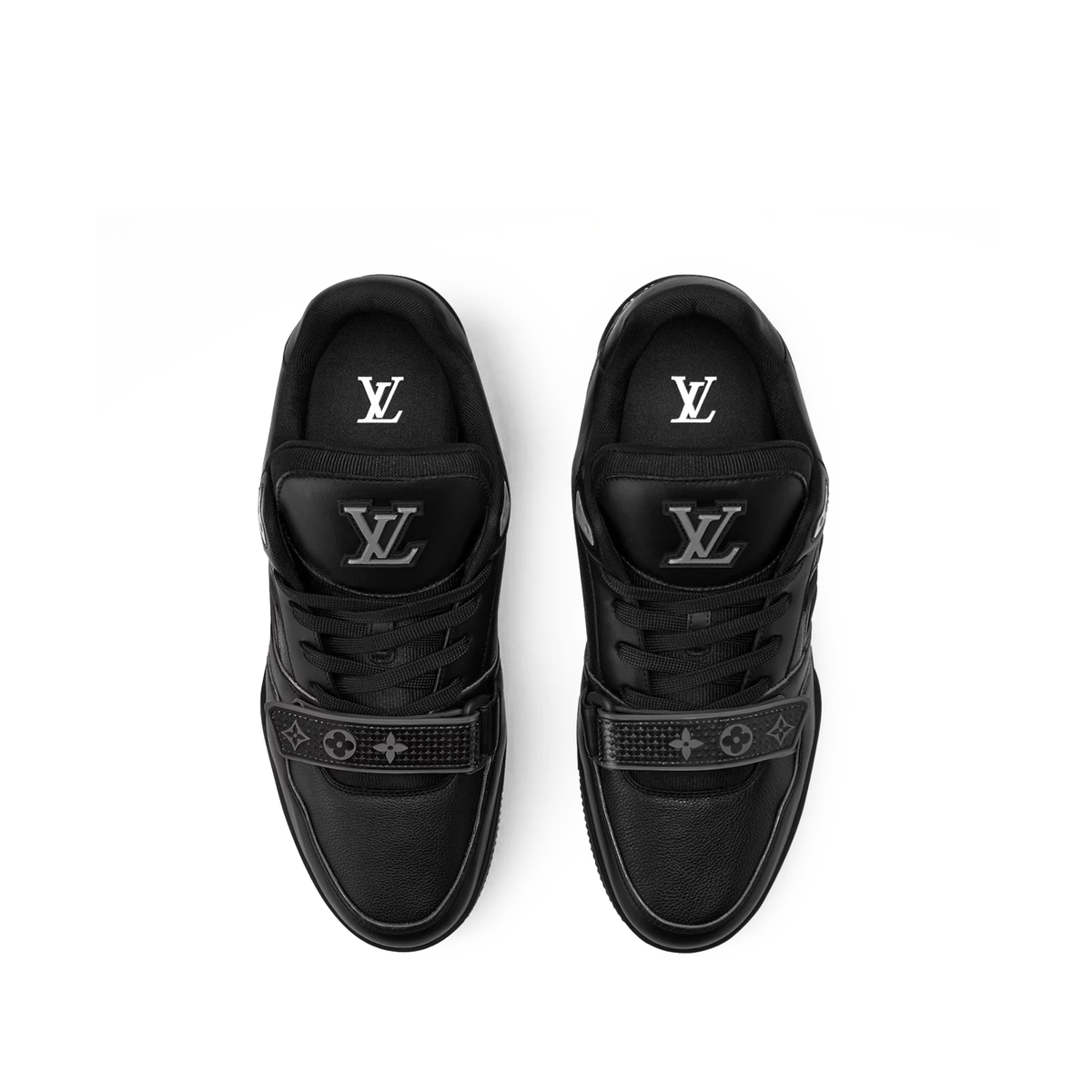 Louis Vuitton LV Trainer in Black with Croc embossed Denim