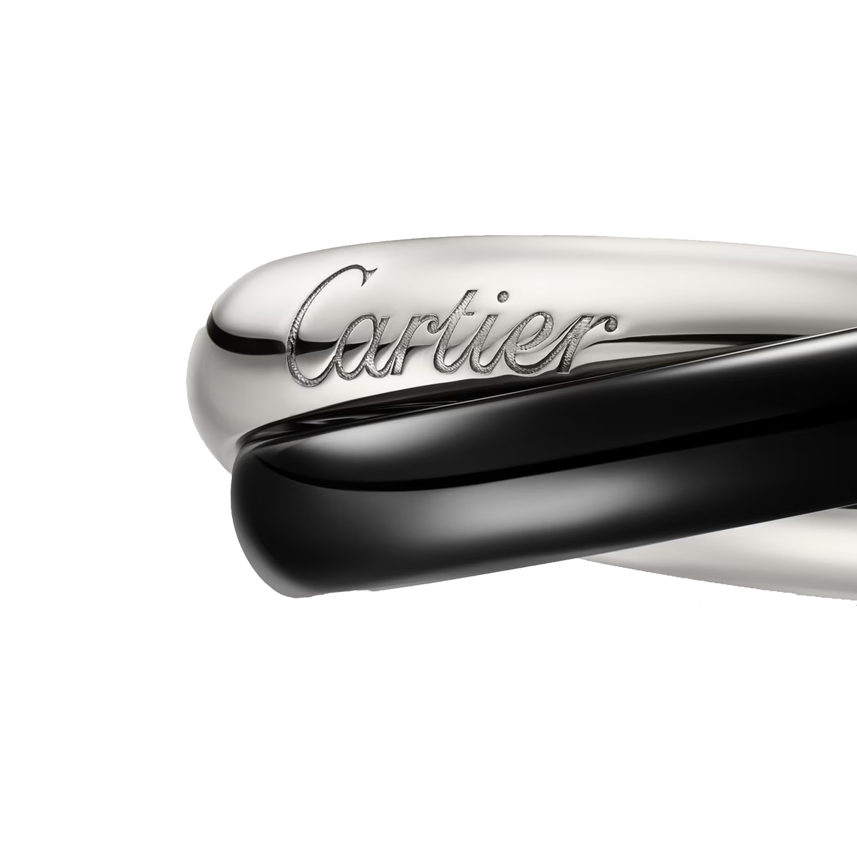 Cartier Trinity ring is a classic model featuring black ceramic