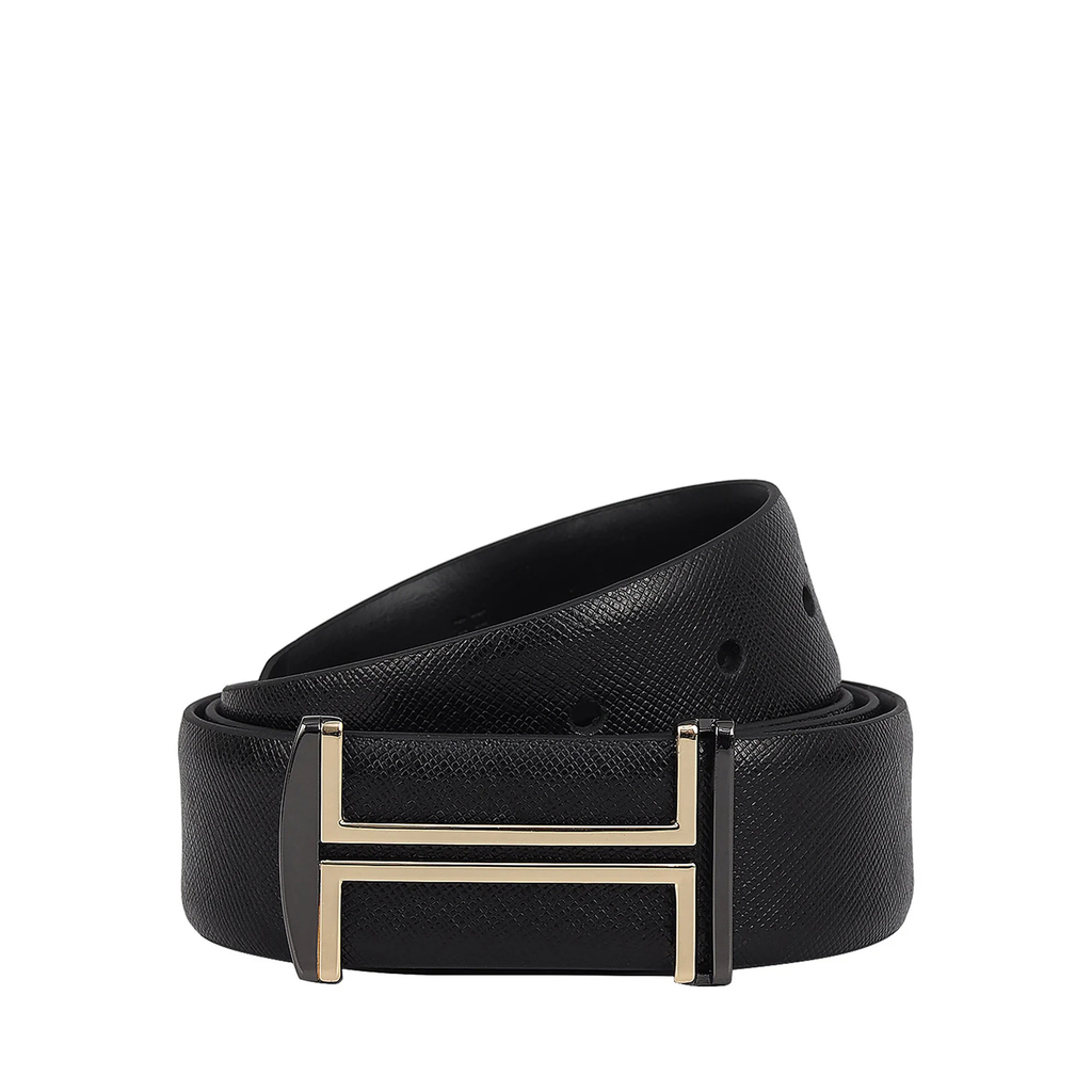 Hermes Casual Saffiano Leather Mens Belt Black