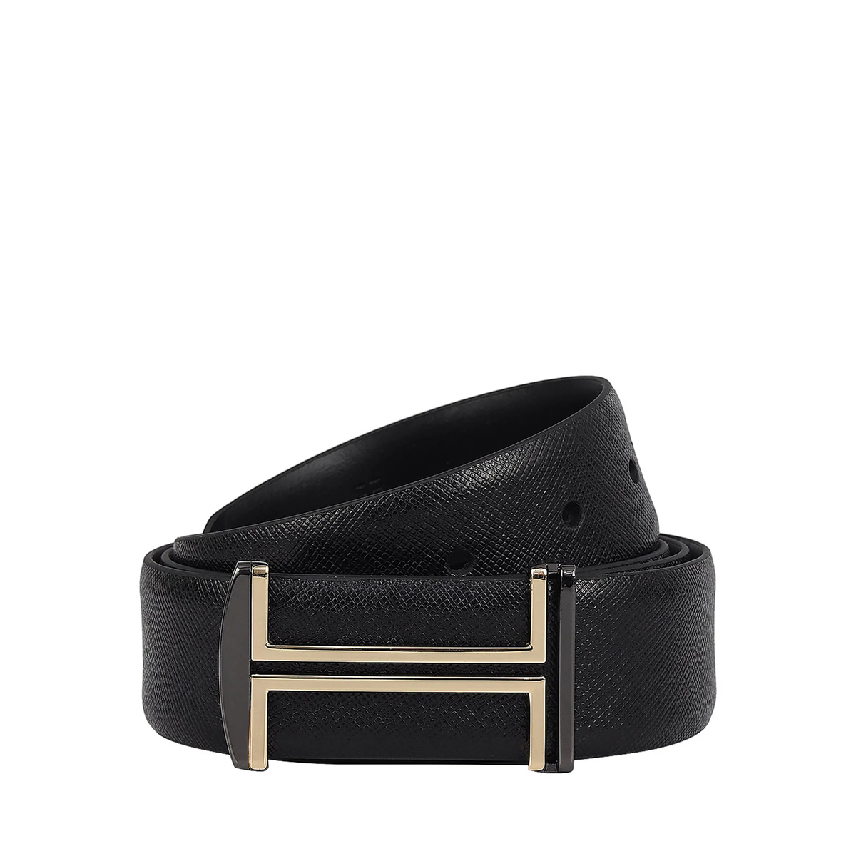Hermes Casual Saffiano Leather Mens Belt Black