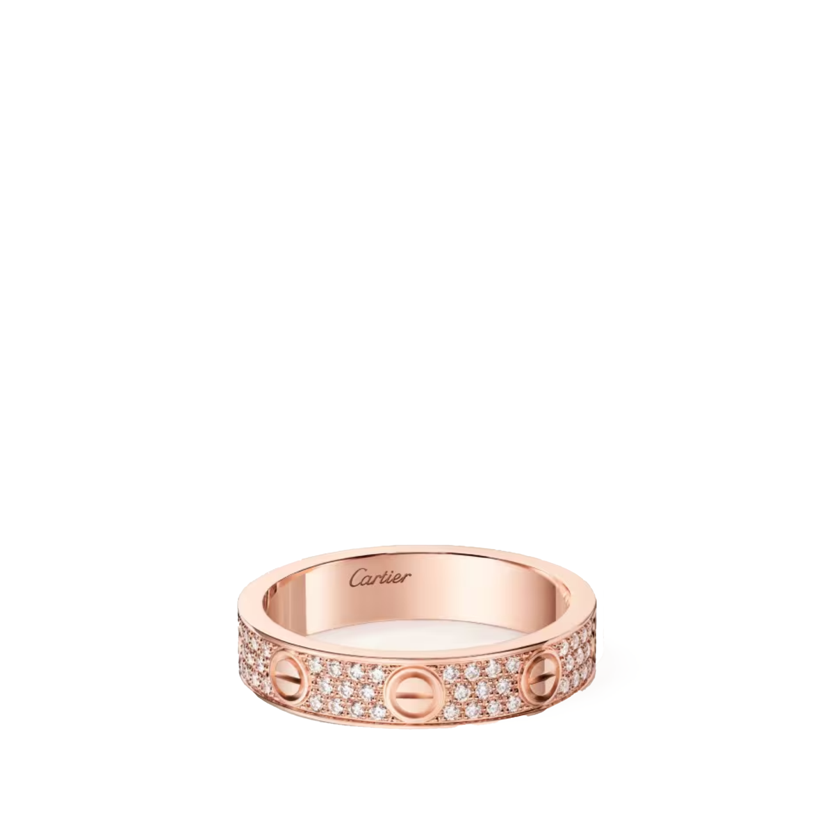 Cartier Love Ring Small Model Paved in 18K rose gold