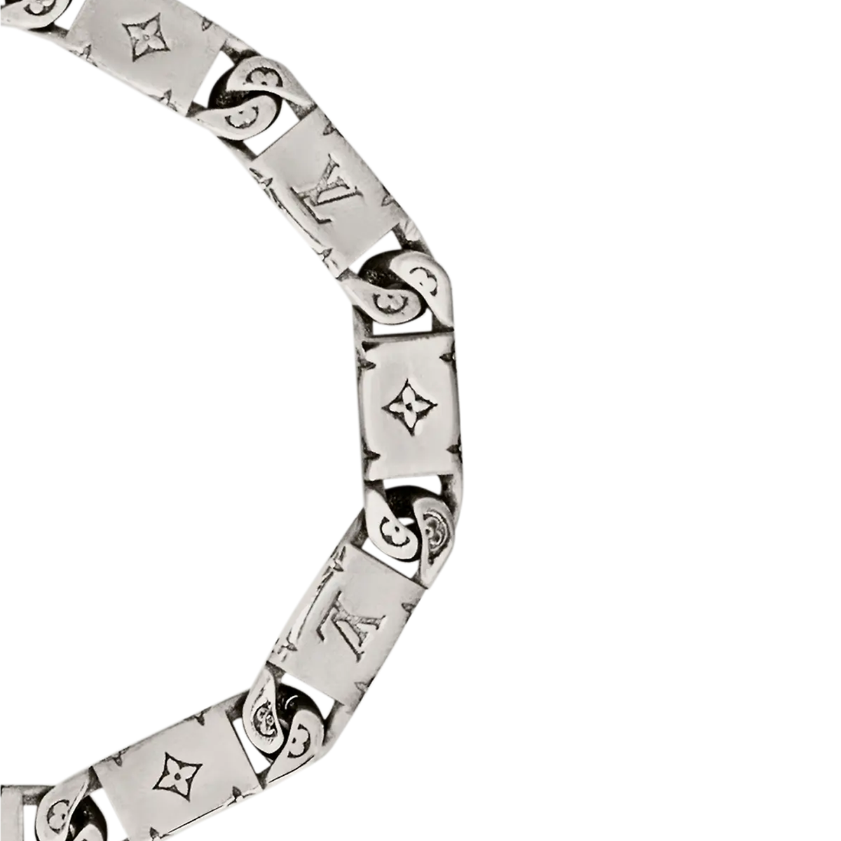Louis Vuitton Monogram Tied Up Bracelet in silver color metal