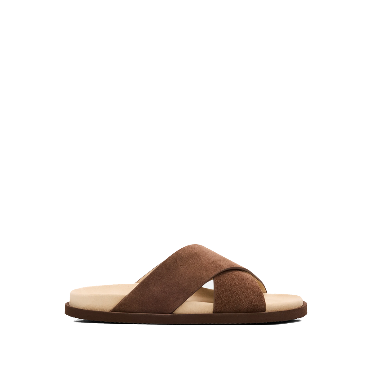 Brunello Cucinelli crossover strap suede sandals in Brown