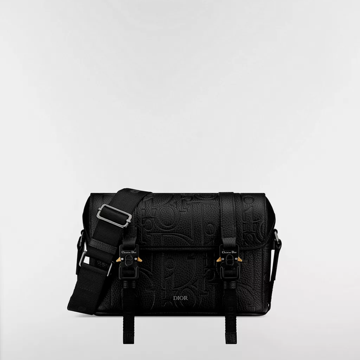 Dior Hit the Road Messenger Bag with Flap in black Dior Gravity leather — view 1