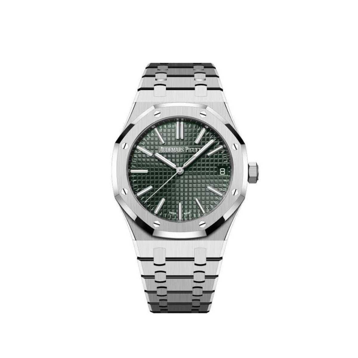 Audemars Piguet Royal Oak features a 41mm stainless steel case