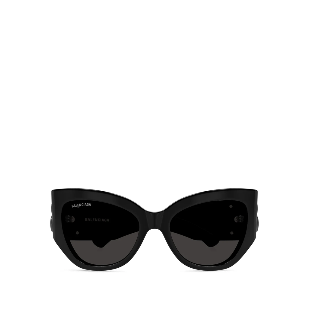 Balenciaga Bossy cat eye sunglasses featuring a glossy black acetate frame — view 2
