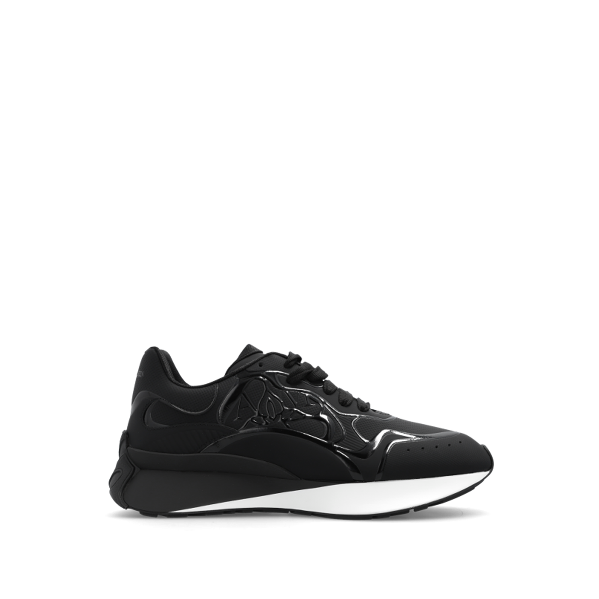 Alexander McQueen Mens Sprint Runner sneaker in black leather