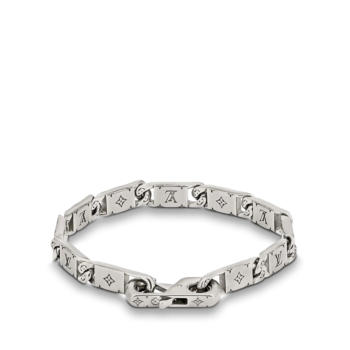 Louis Vuitton Monogram Tied Up Bracelet in silver color metal