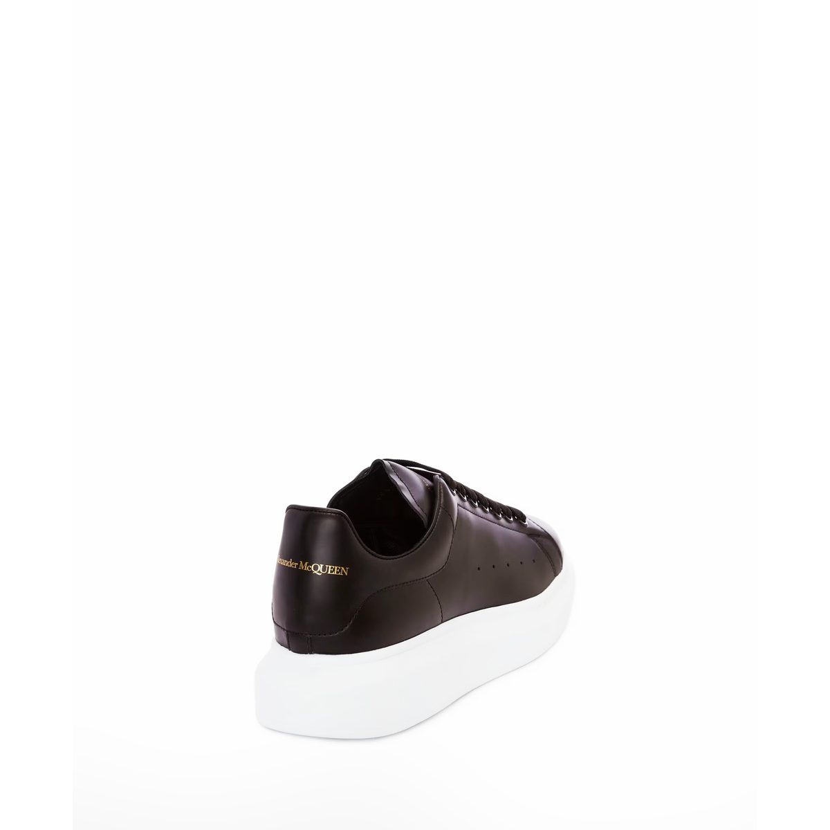 Alexander McQueen Oversized low top sneaker in black smooth calf leather