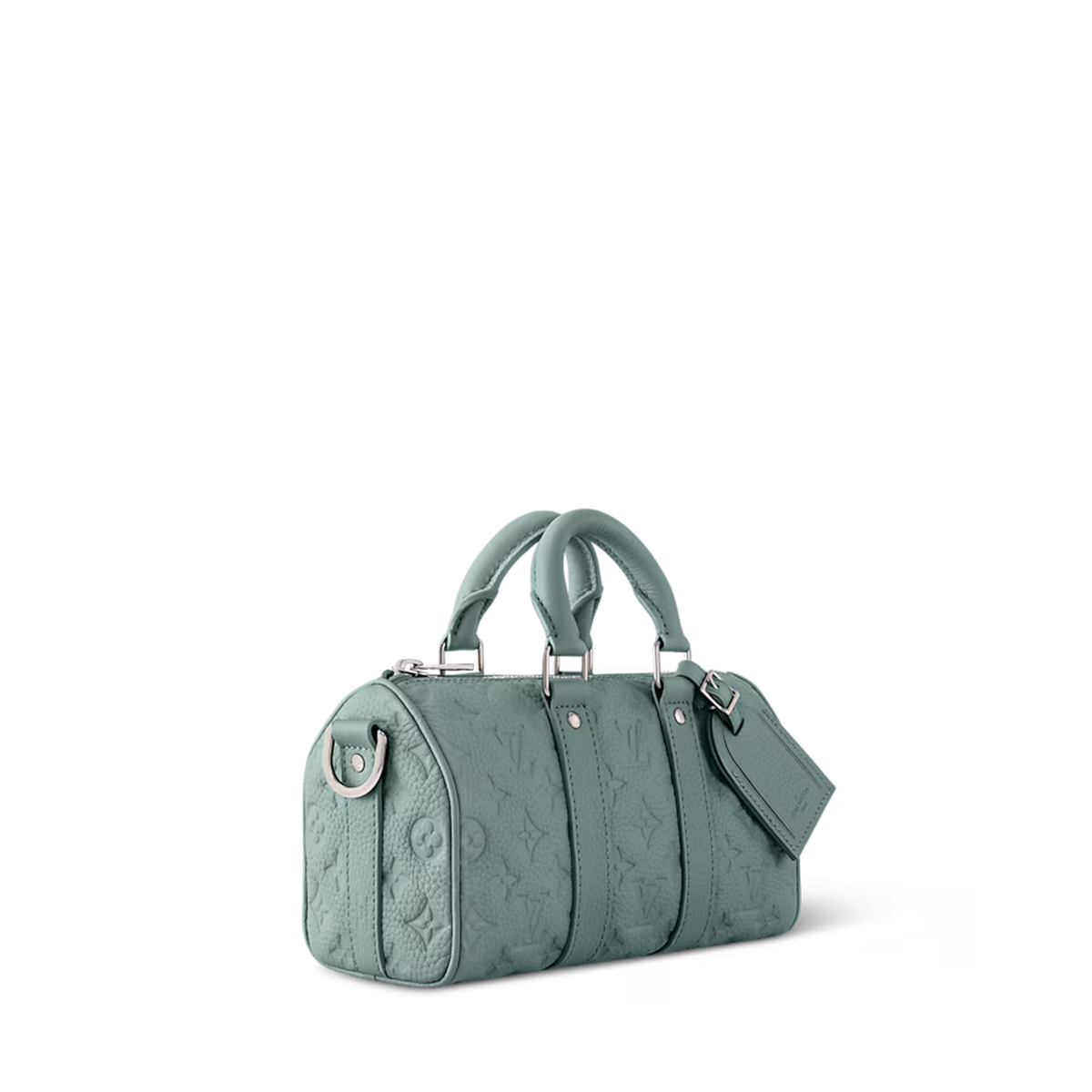 Louis Vuitton Keepall Bandoulire 25 bag in Misty Lake green Taurillon Monogram leather