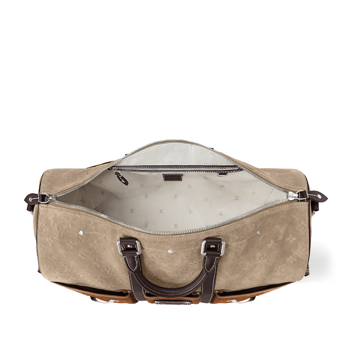Louis Vuitton x Nigo Keepall Bandoulire 50 in Monogram suede leather — view 5