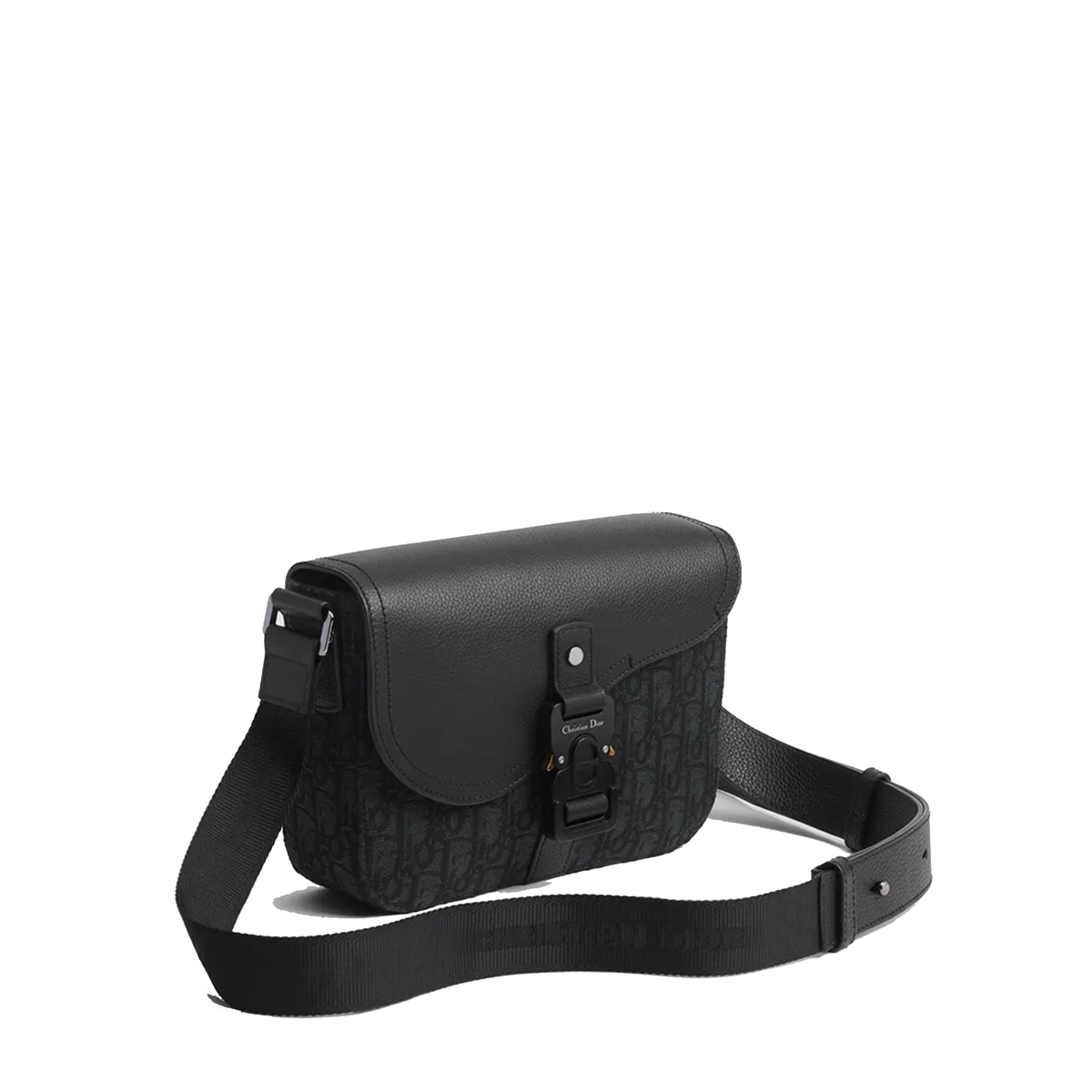 Dior Mini Saddle Messenger Bag with Flap in black Dior
