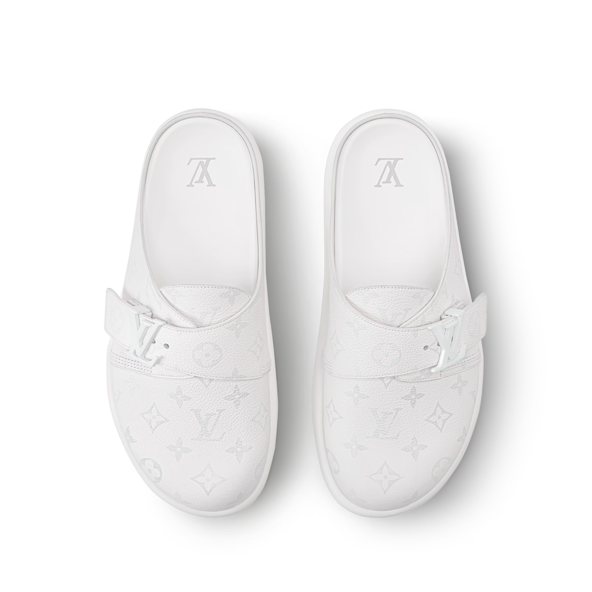 Louis Vuitton Easy Mules in White monogram grained calf leather