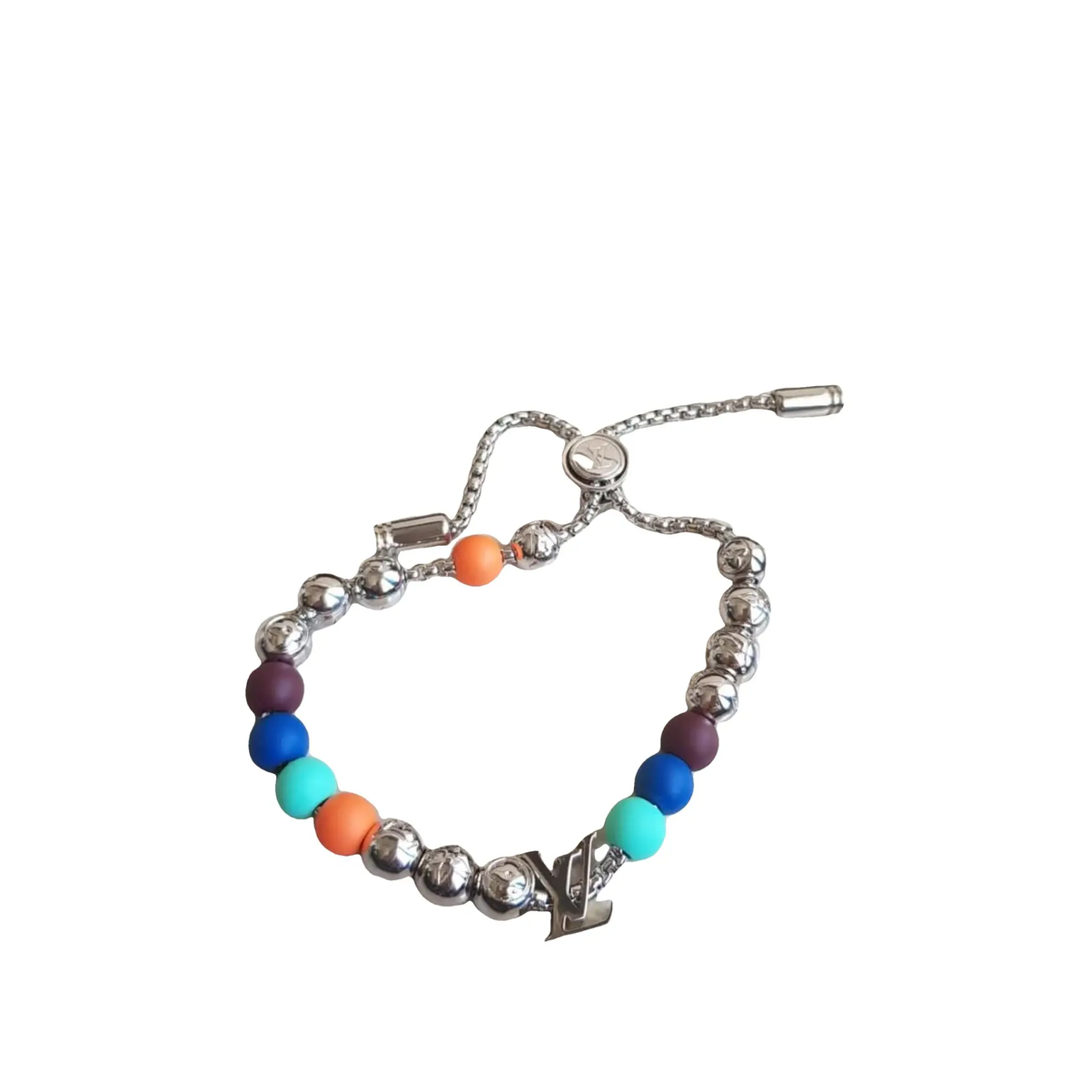 Louis Vuitton Monogram Beads bracelet featuring a combination of colored and palladium tone