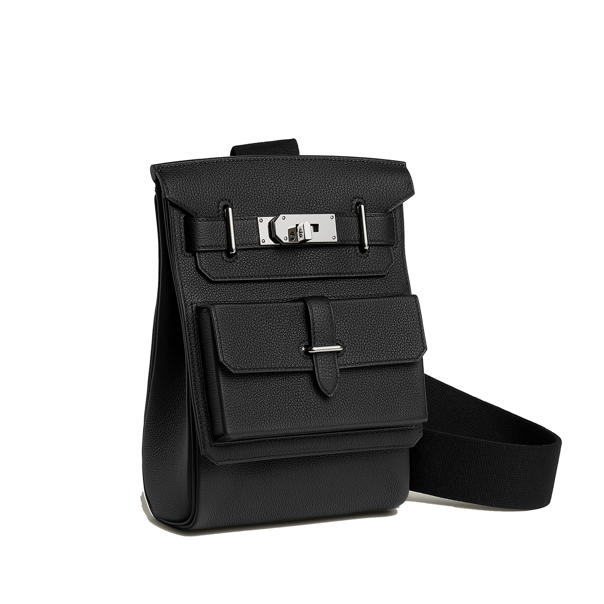 black Hermès Hac a Dos PM Haccess backpack crafted from grained Togo calfskin — view 2