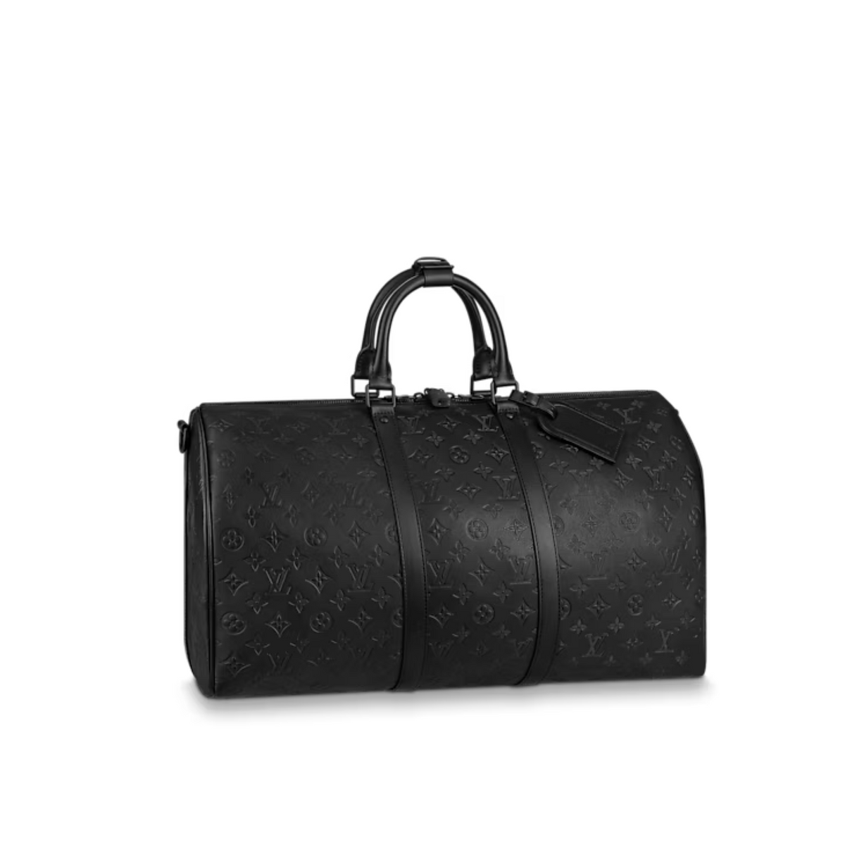 LOUIS VUITTON BLACK KEEPALL BANDOULIRE DUFFLE