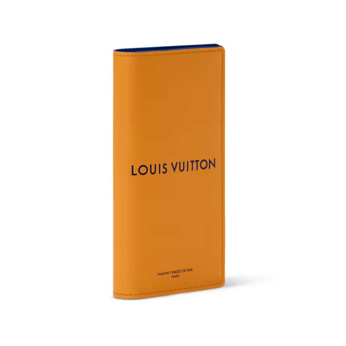 Louis Vuitton LV Packaging Passport Cover in saffron orange leather — view 3