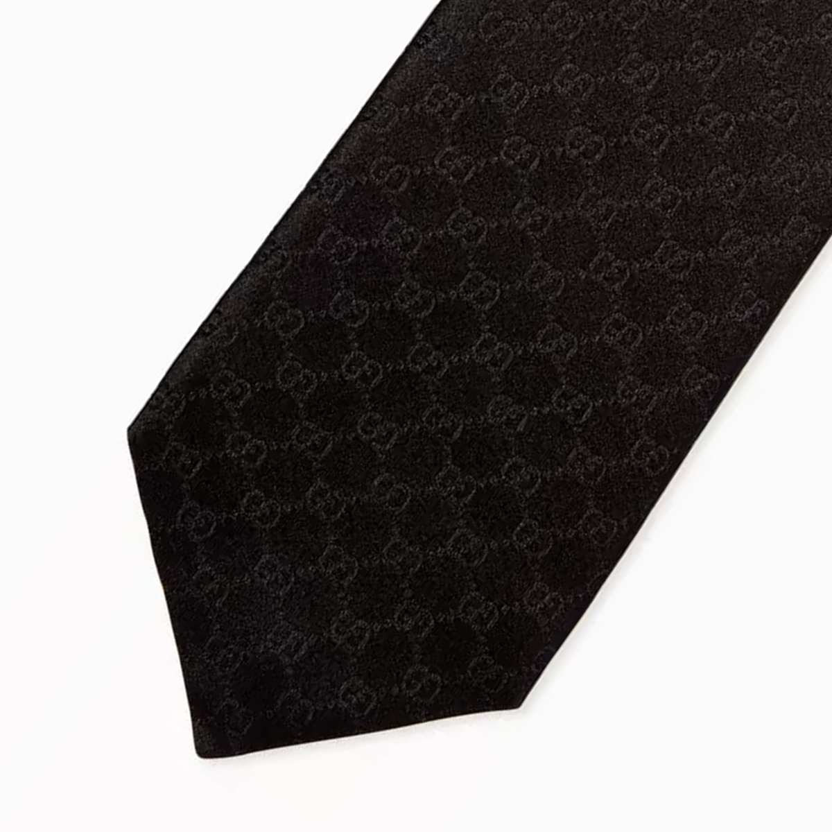 Gucci black GG pattern silk jacquard tie