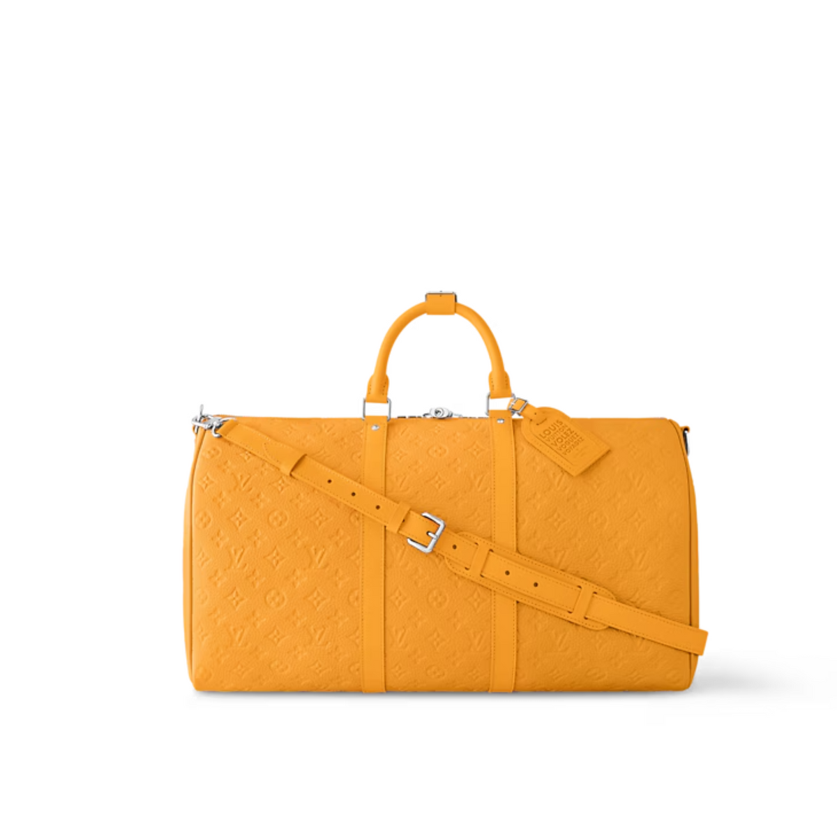 Louis Vuitton Keepall Bandouliere Ocre Orange Denim Duffle Bag