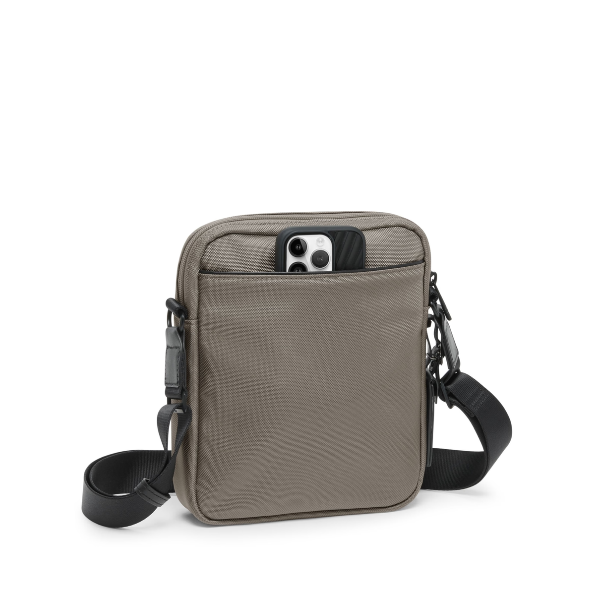 Tumi Alpha Medium Crossbody bag featuring a durable Beige