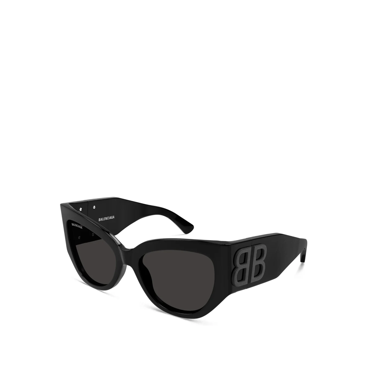 Balenciaga Bossy cat eye sunglasses featuring a glossy black acetate frame — view 1
