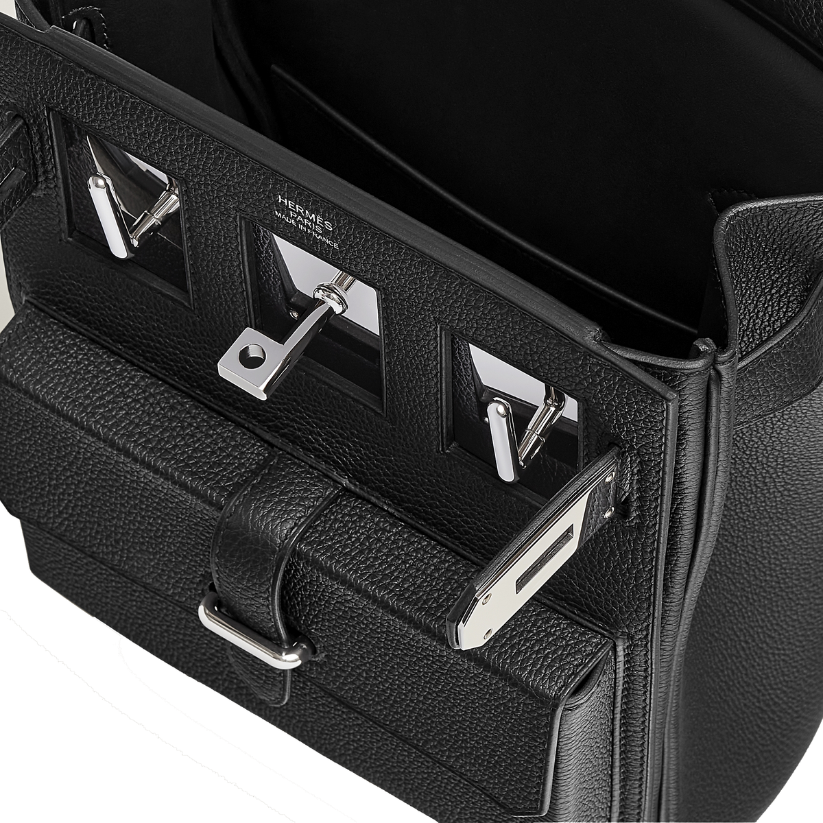 black Hermès Hac a Dos PM Haccess backpack crafted from grained Togo calfskin — view 4