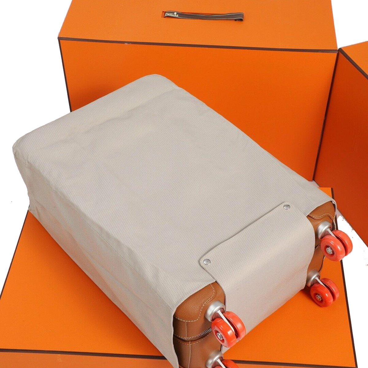 Herms RMS Cabin Suitcase featuring a printed H Plume