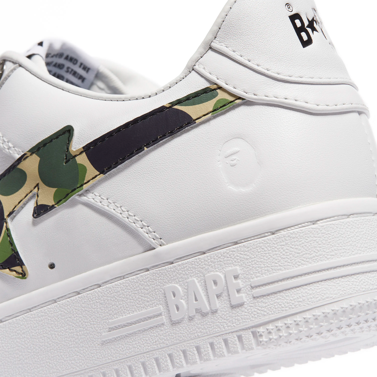 A Bathing Ape Bape Sta Low White ABC Camo Green sneaker