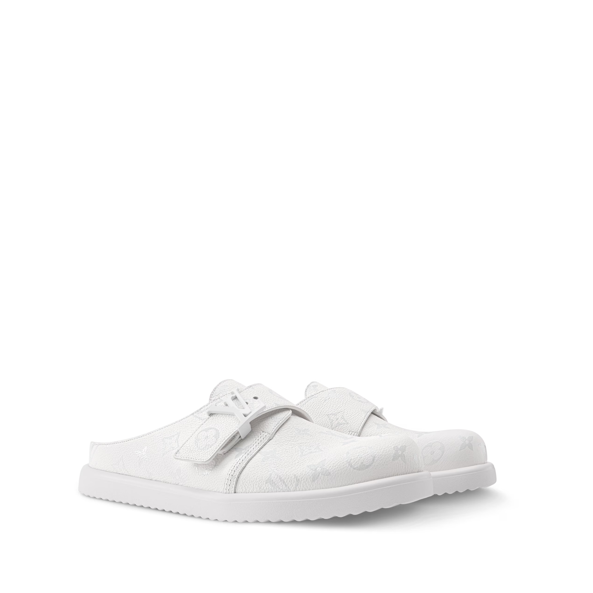 Louis Vuitton Easy Mules in White monogram grained calf leather