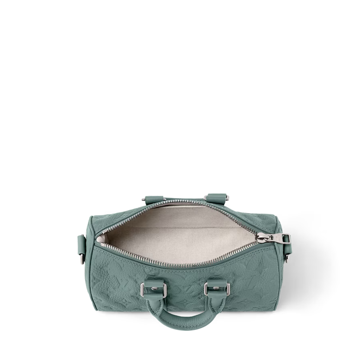 Louis Vuitton Keepall Bandoulire 25 bag in Misty Lake green Taurillon Monogram leather