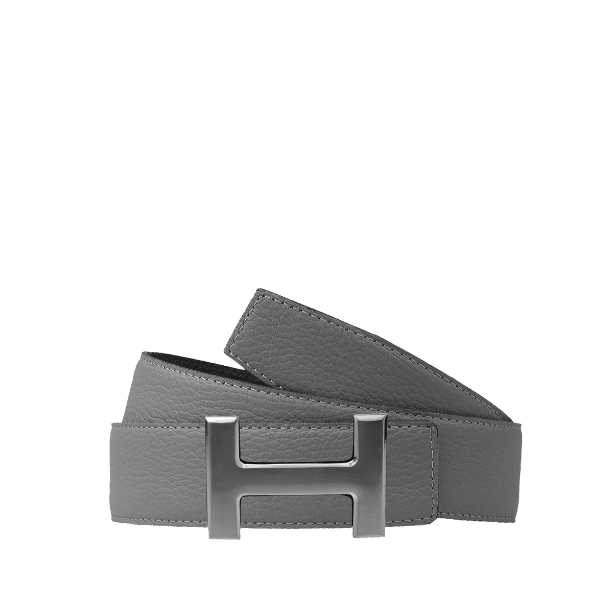 Hermès reversible belt with a silver tone metal H buckle — view 1